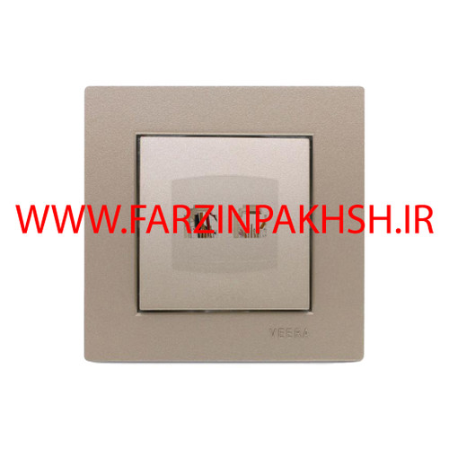 پریز دو سوکت تلفن چهار خط توکار ویرا مدل ویرا ساده بژ