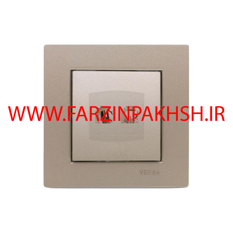 پریز دو سوکت تلفن چهار خط توکار ویرا مدل ویرا ساده بژ