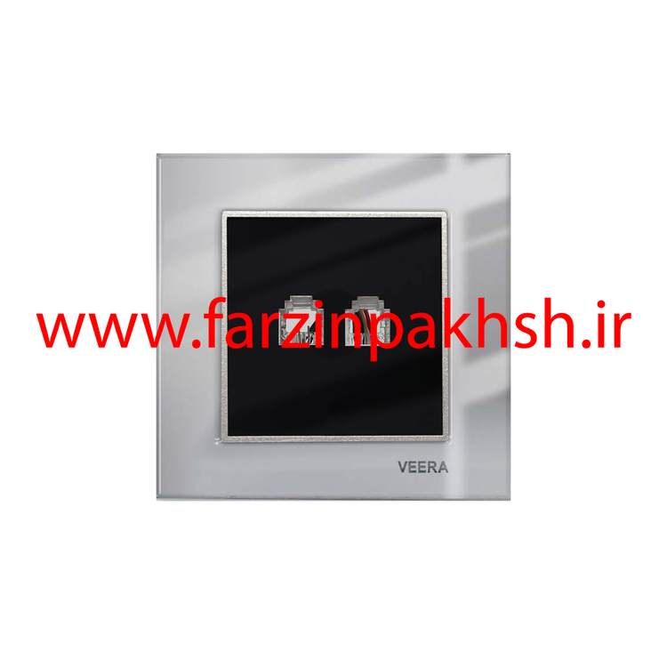 کلید و پریز توکار ویرا مدل امگا سفید سفید مشکی