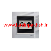 کلید و پریز توکار ویرا مدل امگا سفید سفید مشکی