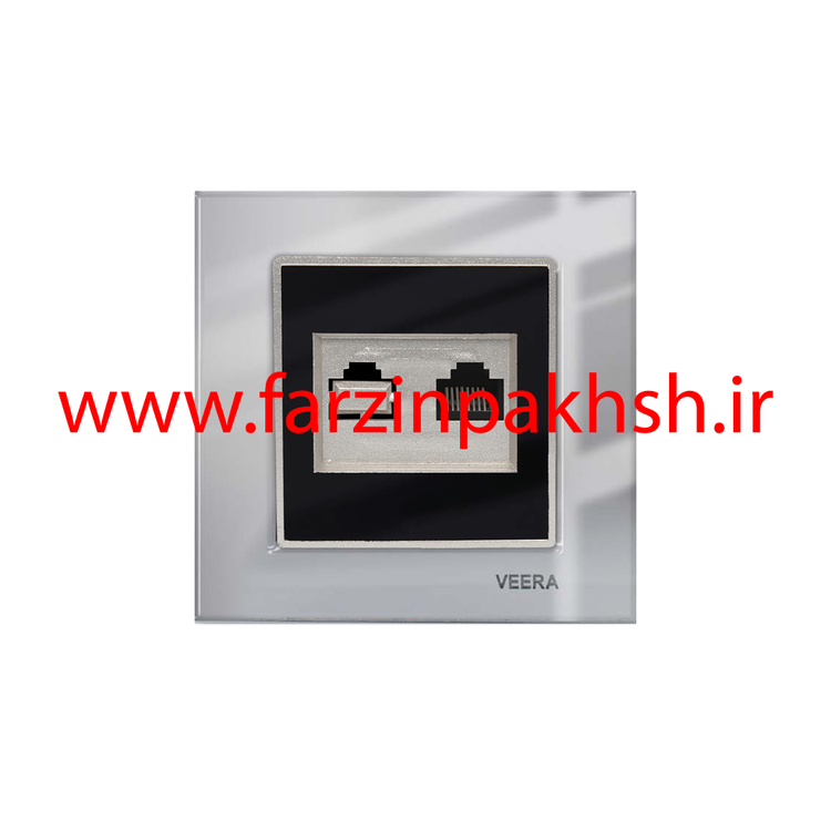 کلید و پریز توکار ویرا مدل امگا سفید سفید مشکی