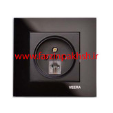 کلید و پریز توکار ویرا مدل ویرا ساده مشکی