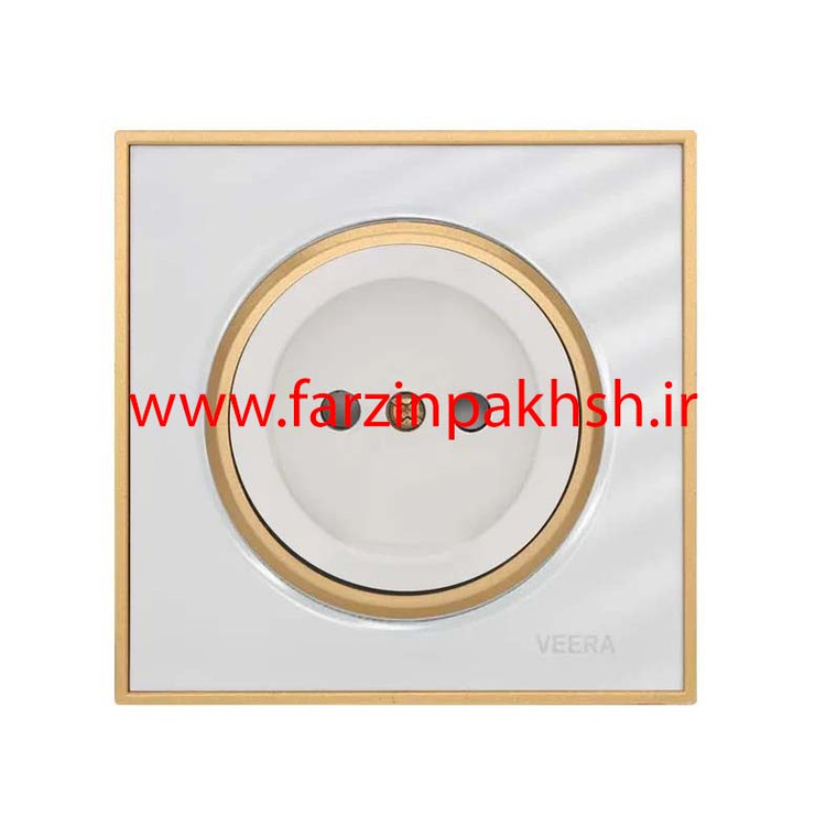 کلید و پریز توکار ویرا مدل شهاب سفید زه طلایی