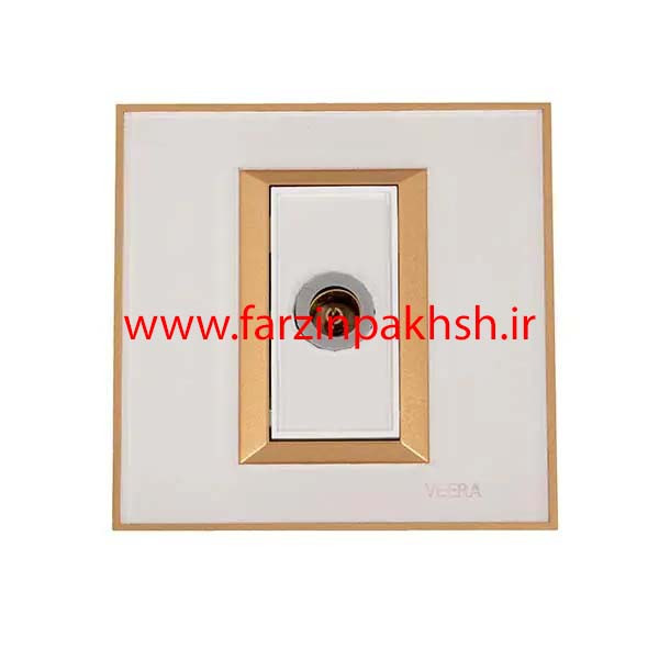 کلید و پریز توکار ویرا مدل ویراپرو کلاسیک سفید زه طلایی