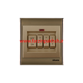 کلید و پریز توکار ایران الکتریک مدل ترنسپرنت قهوه ای