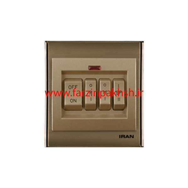 کلید و پریز توکار ایران الکتریک مدل ترنسپرنت قهوه ای
