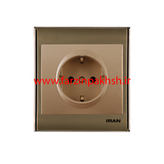 کلید و پریز توکار ایران الکتریک مدل ترنسپرنت قهوه ای