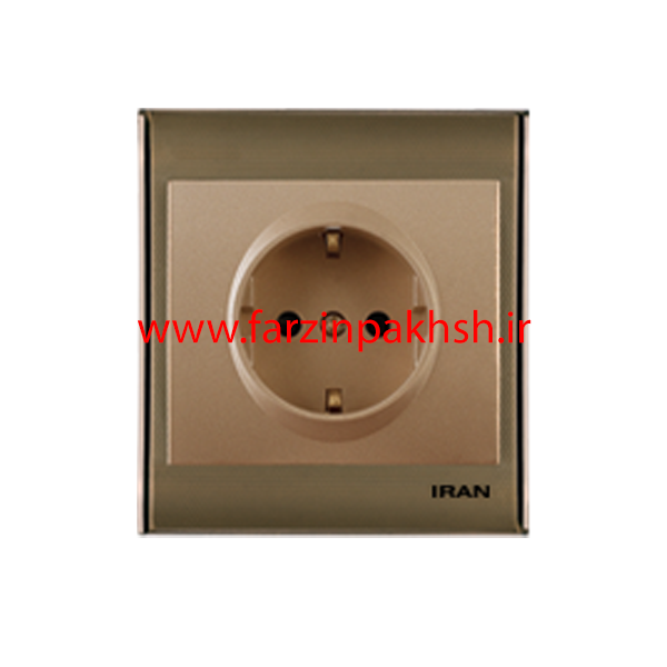 کلید و پریز توکار ایران الکتریک مدل ترنسپرنت قهوه ای