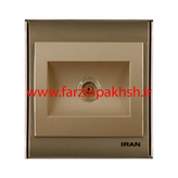 کلید و پریز توکار ایران الکتریک مدل ترنسپرنت قهوه ای