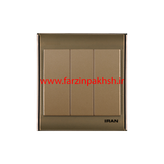 کلید و پریز توکار ایران الکتریک مدل ترنسپرنت قهوه ای