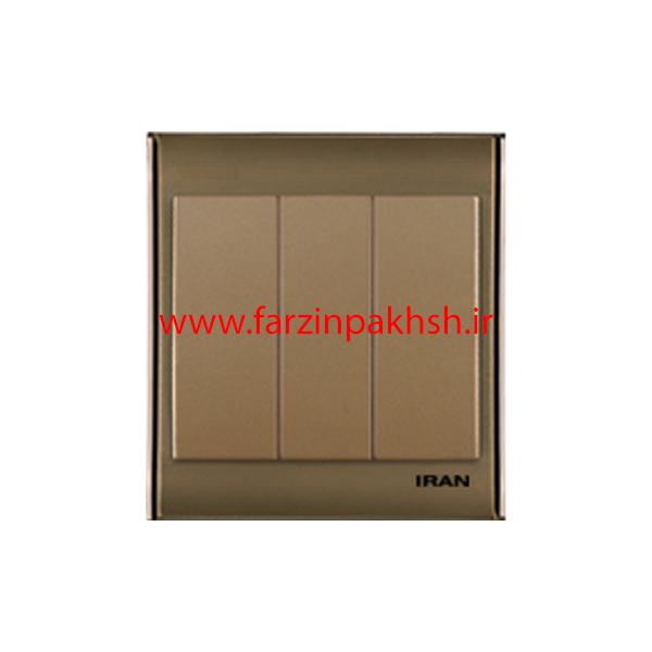 کلید و پریز توکار ایران الکتریک مدل ترنسپرنت قهوه ای