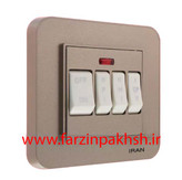 کلید و پریز توکار ایران الکتریک مدل ارس رنگی بژ