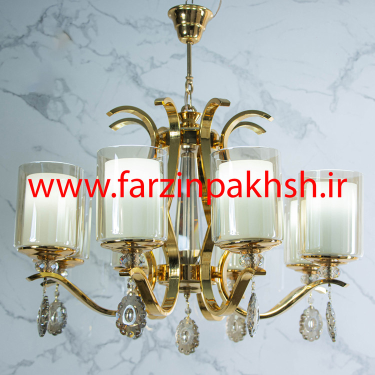 لوستر 6 شاخه مدل شاخه دو هلال