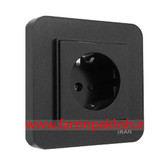 کلید و پریز توکار ایران الکتریک مدل ارس رنگی مشکی