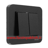 کلید و پریز توکار ایران الکتریک مدل ارس رنگی مشکی