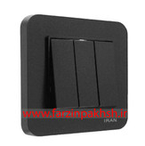 کلید و پریز توکار ایران الکتریک مدل ارس رنگی مشکی