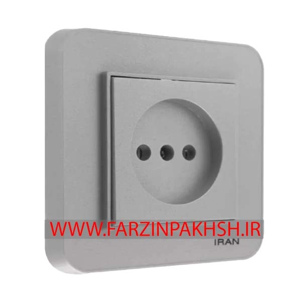 کلید و پریز توکار ایران الکتریک مدل ارس رنگی نقره ای