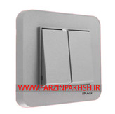 کلید و پریز توکار ایران الکتریک مدل ارس رنگی نقره ای