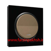 کلید و پریز توکار ایران الکتریک مدل اسپادانا پلکسی مشکی بژ