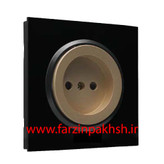 کلید و پریز توکار ایران الکتریک مدل اسپادانا پلکسی مشکی بژ