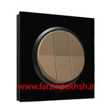 کلید و پریز توکار ایران الکتریک مدل اسپادانا پلکسی مشکی بژ