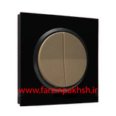 کلید و پریز توکار ایران الکتریک مدل اسپادانا پلکسی مشکی بژ