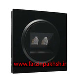 کلید و پریز توکار ایران الکتریک مدل اسپادانا پلکسی مشکی