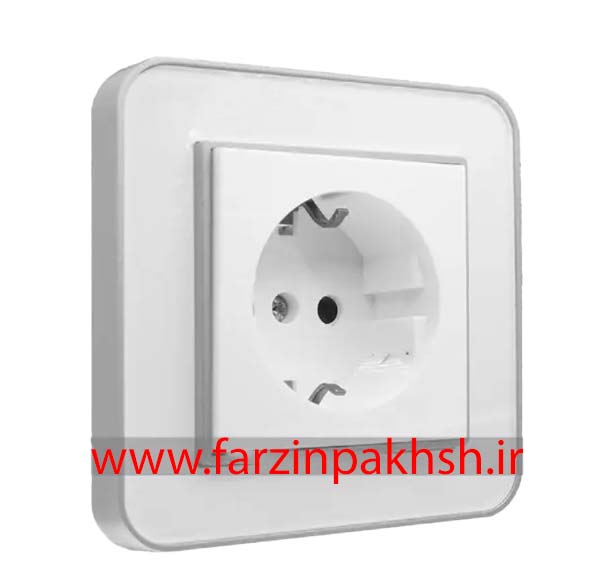 کلید و پریز توکار ایران الکتریک مدل ارس پلکسی سفید