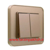 کلید و یک پل توکار ایران الکتریک مدل ارس پلکسی بژ