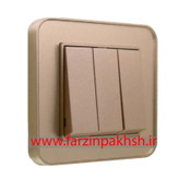 کلید و یک پل توکار ایران الکتریک مدل ارس پلکسی بژ