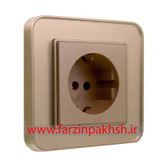 کلید و یک پل توکار ایران الکتریک مدل ارس پلکسی بژ