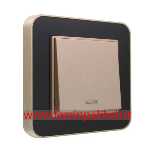 کلید یک پل توکار ایران الکتریک مدل ارس پلکسی بژ زه مشکی