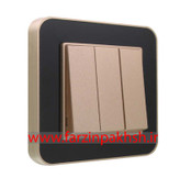 کلید یک پل توکار ایران الکتریک مدل ارس پلکسی بژ زه مشکی