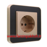 کلید یک پل توکار ایران الکتریک مدل ارس پلکسی بژ زه مشکی