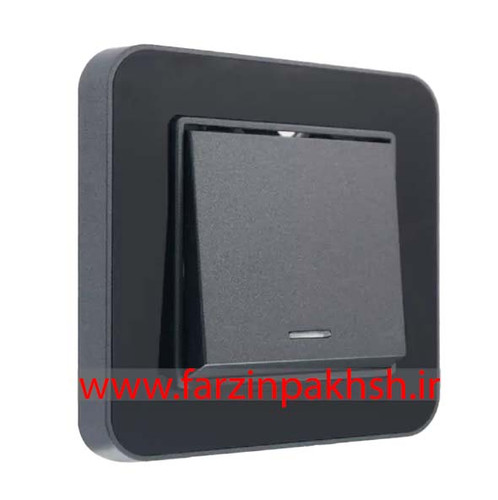 کلید و پریز توکار ایران الکتریک مدل ارس پلکسی زغال سنگی زه مشکی