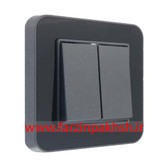 کلید و پریز توکار ایران الکتریک مدل ارس پلکسی زغال سنگی زه مشکی