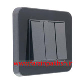 کلید و پریز توکار ایران الکتریک مدل ارس پلکسی زغال سنگی زه مشکی