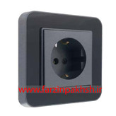 کلید و پریز توکار ایران الکتریک مدل ارس پلکسی زغال سنگی زه مشکی