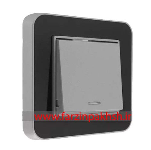 کلید و پریز توکار ایران الکتریک مدل ارس پلکسی نقره ای زه مشکی
