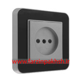 کلید و پریز توکار ایران الکتریک مدل ارس پلکسی نقره ای زه مشکی