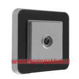 کلید و پریز توکار ایران الکتریک مدل ارس پلکسی نقره ای زه مشکی