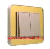 کلید و پریز توکار ایران الکتریک مدل ارس پلکسی بژ طرح متال