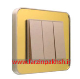 کلید و پریز توکار ایران الکتریک مدل ارس پلکسی بژ طرح متال