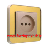 کلید و پریز توکار ایران الکتریک مدل ارس پلکسی بژ طرح متال