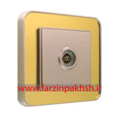 کلید و پریز توکار ایران الکتریک مدل ارس پلکسی بژ طرح متال