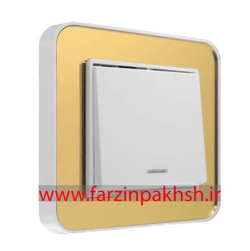 کلید و پریز توکار ایران الکتریک مدل ارس پلکسی سفید طرح متال