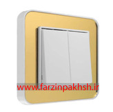 کلید و پریز توکار ایران الکتریک مدل ارس پلکسی سفید طرح متال