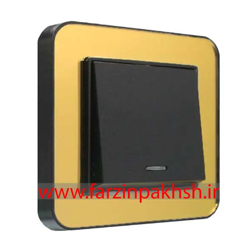 کلید و پریز توکار ایران الکتریک مدل ارس پلکسی مشکی طرح متال