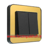 کلید و پریز توکار ایران الکتریک مدل ارس پلکسی مشکی طرح متال