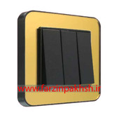 کلید و پریز توکار ایران الکتریک مدل ارس پلکسی مشکی طرح متال